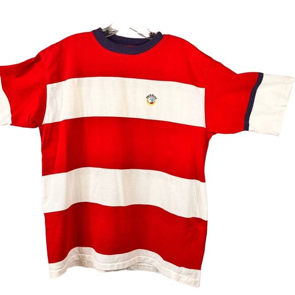 Vintage Duck Head Striped Crewneck Shirt Made in USA Short Sleeve Red XL - Picture 1 of 6